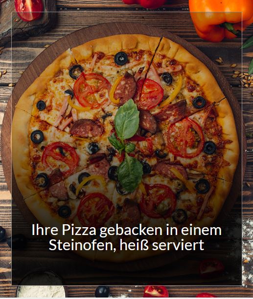 Ihre Pizza gebacken in  einem Holzofen, heiß serviert